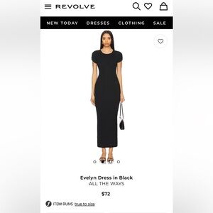 NWT Revolve Evelyn Black Maxi Dress sz. XS